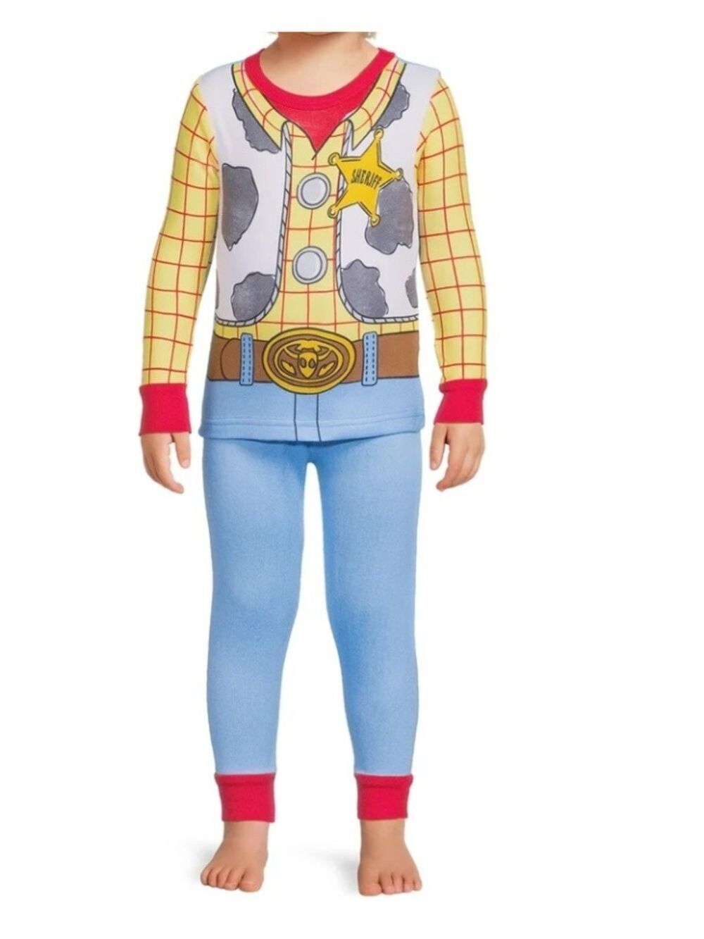 Disney Toy Story Cowboy Woody Cowboy Sheriff Costume Pajama Set 4T - Picture 2 of 4